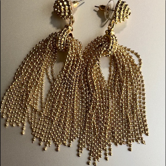 NWT Sophia & Kate Pink 3.5" Gold Plated Tassel Earring - Picture 2 of 12